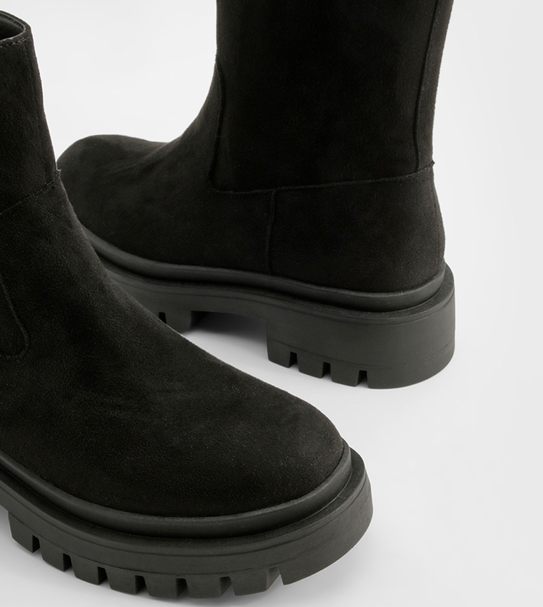 Wide Fit Chunky Panel Detail Chelsea Boots