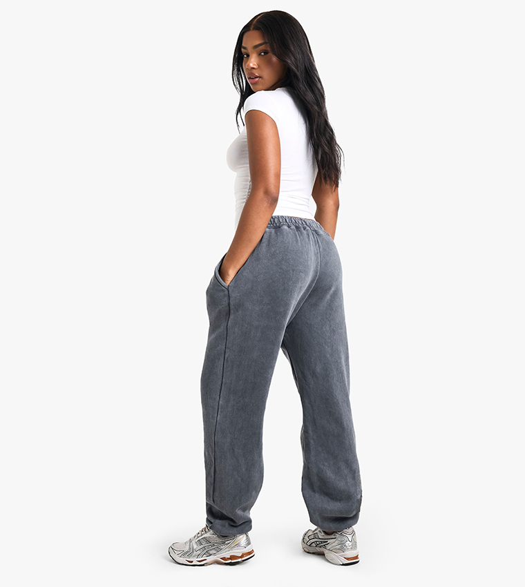 Buy Boohoo Washed Drawstring Waist Oversized Joggers In Grey