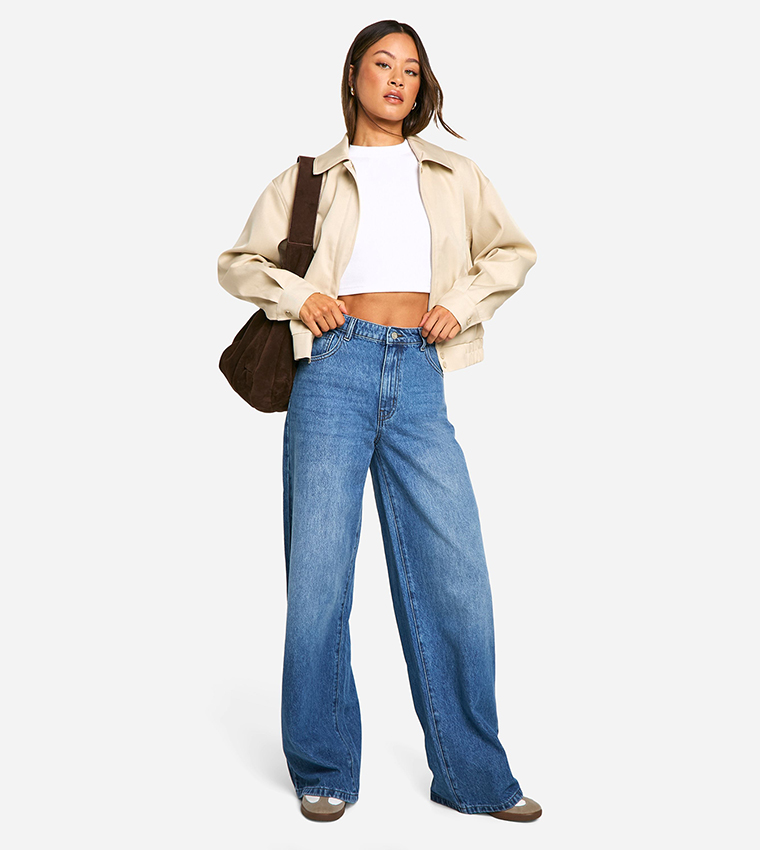 Buy Boohoo The Tall Low Rise Wide Leg Jeans In Blue 6thStreet UAE