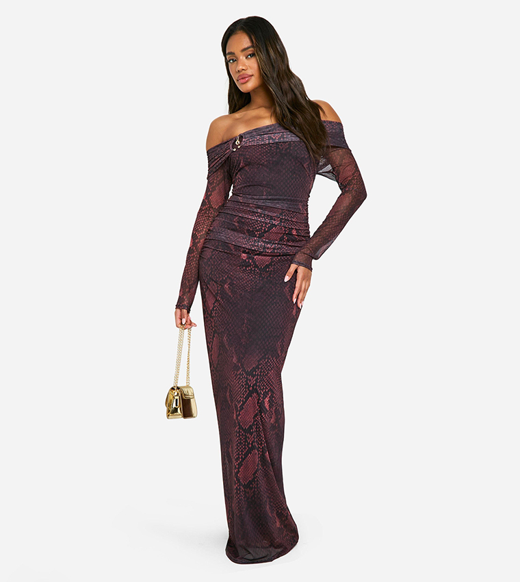 boohoo dinner dresses Print Boohoo Evening Gowns Dresses Plus Large Floral Print Frill Plunge  Ruffle Maxi Dress