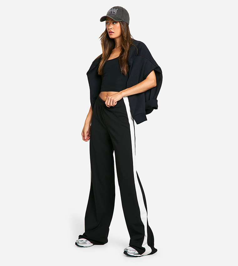 Tall Contrast Striped Wide Leg Trousers