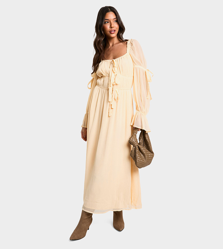 Chiffon Milkmaid Midaxi Dress