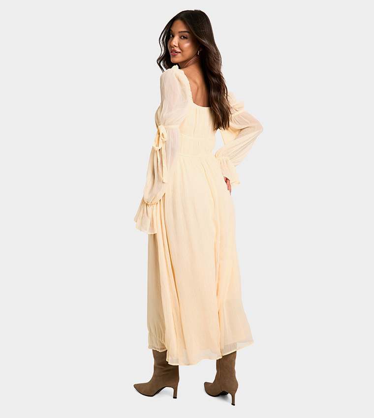 Chiffon Milkmaid Midaxi Dress