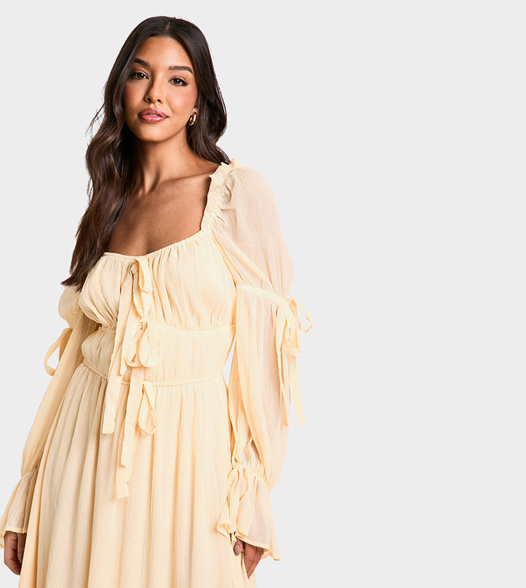 Chiffon Milkmaid Midaxi Dress