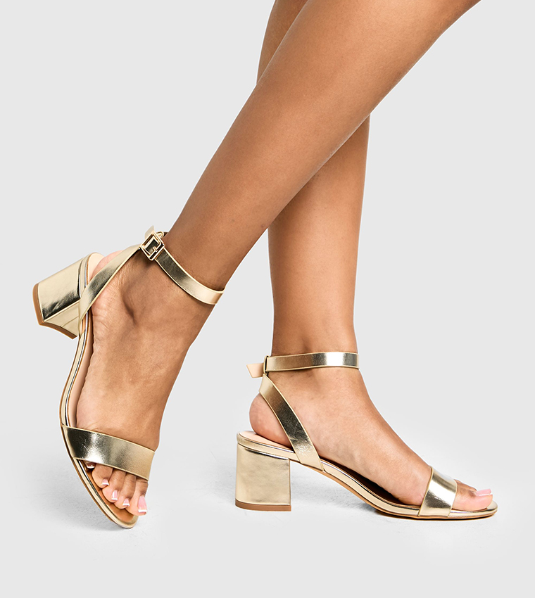 Wide Fit Metallic Heeled Sandals