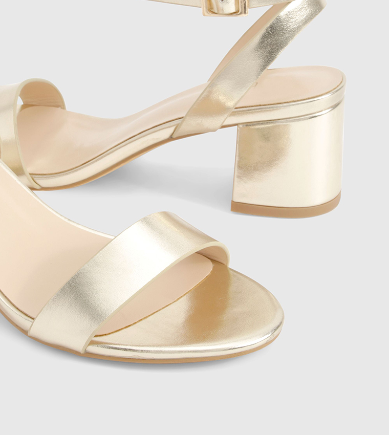 Wide Fit Metallic Heeled Sandals