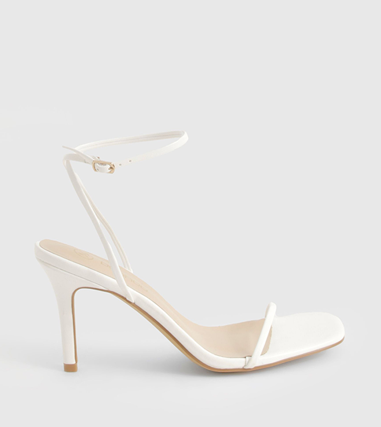 Ankle Strap Low Stiletto Heel Sandals