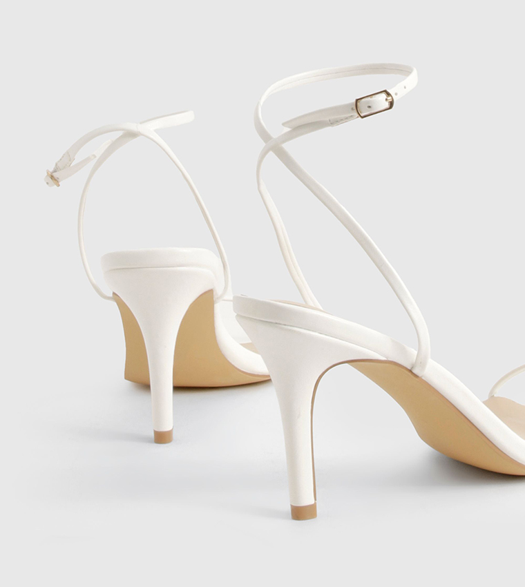 Ankle Strap Low Stiletto Heel Sandals