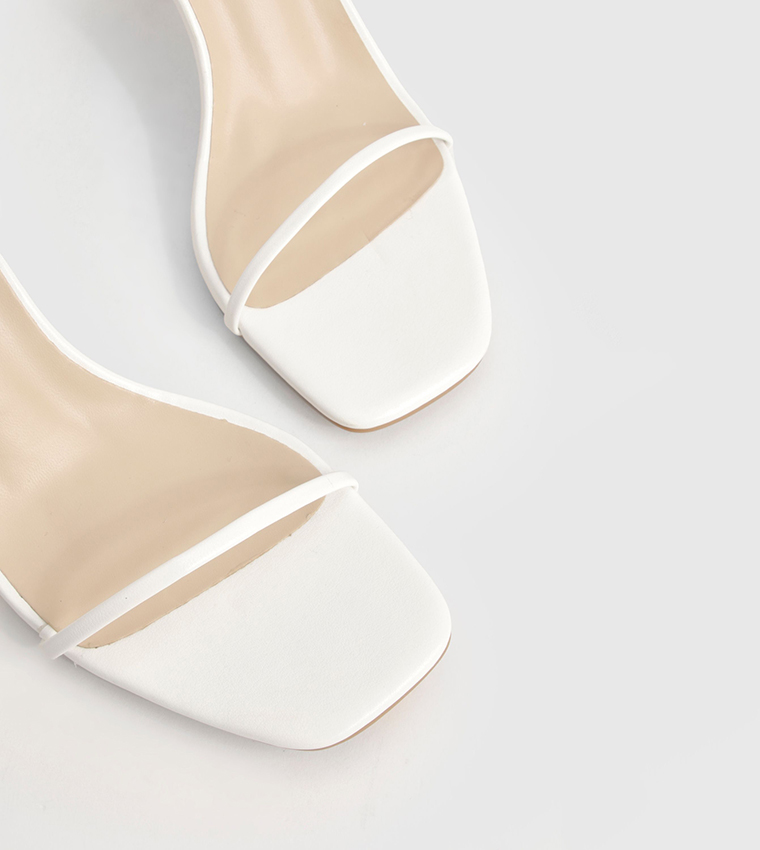 Ankle Strap Low Stiletto Heel Sandals