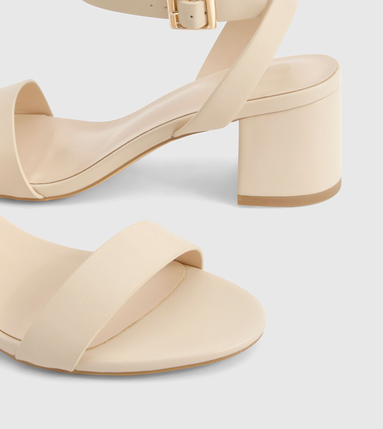 Ankle Strap Wide Fit Heeled Sandals