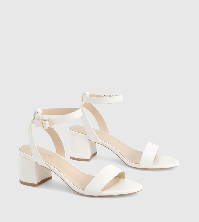 Ankle Strap Low Block Heel Sandals