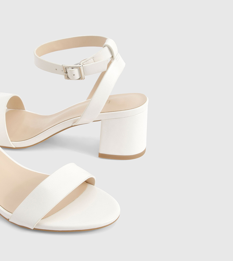 Ankle Strap Low Block Heel Sandals