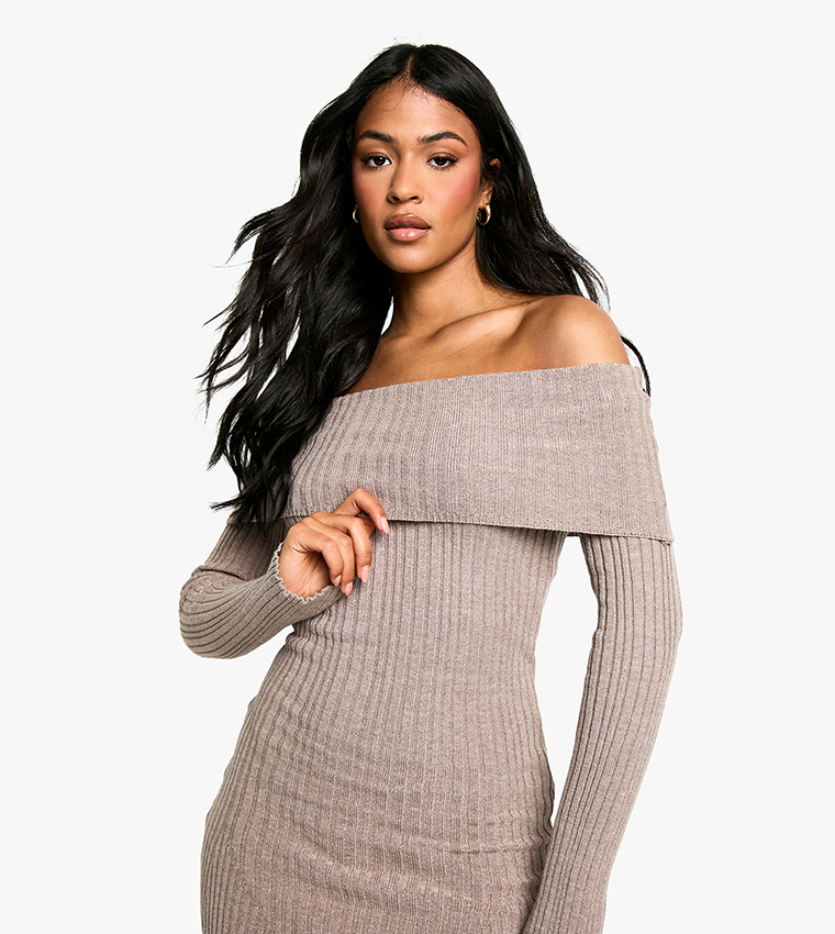 light grey knitted dress Self-portrait Gray Cotton Casual Dress main image 0