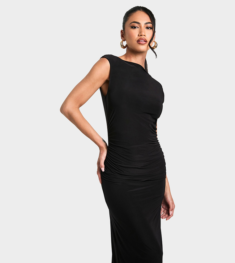 boohoo black bodycon dress boohoo Women's Sequin Strappy Back Bodycon Party Dress