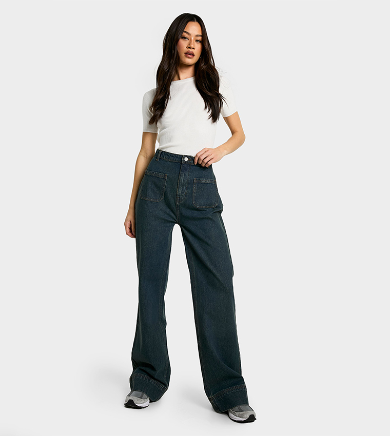 Tall Pocket Detail Flare Leg Jeans