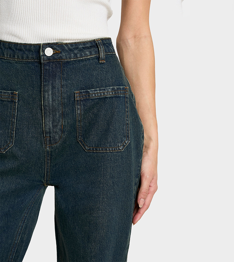 Tall Pocket Detail Flare Leg Jeans