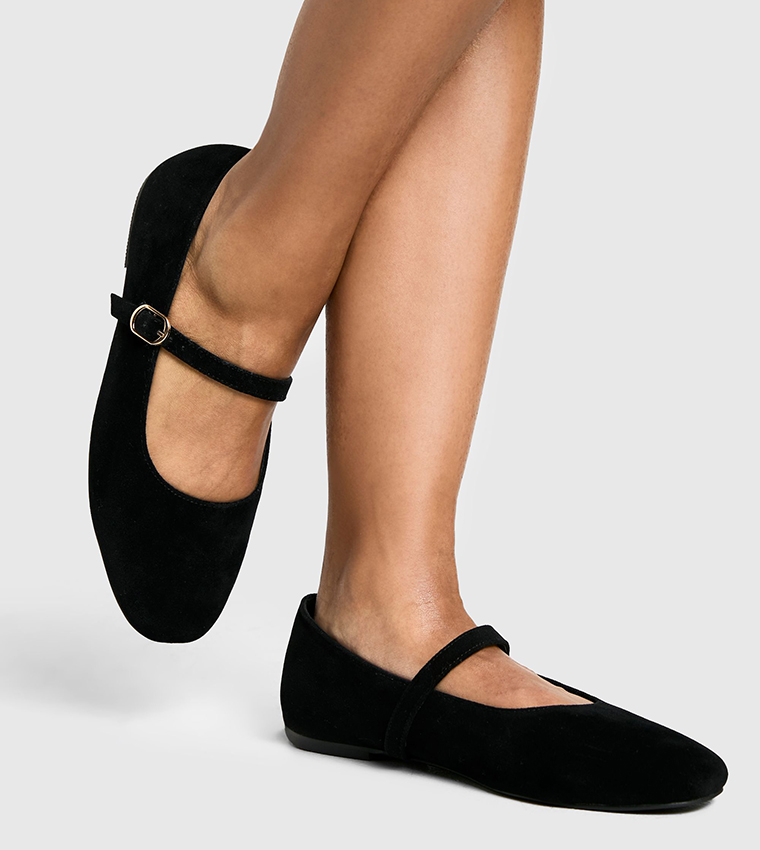 Faux Suede Mary Jane Shoes