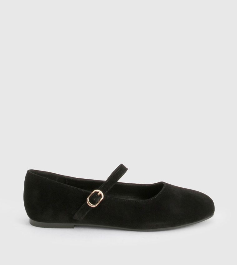 Faux Suede Mary Jane Shoes