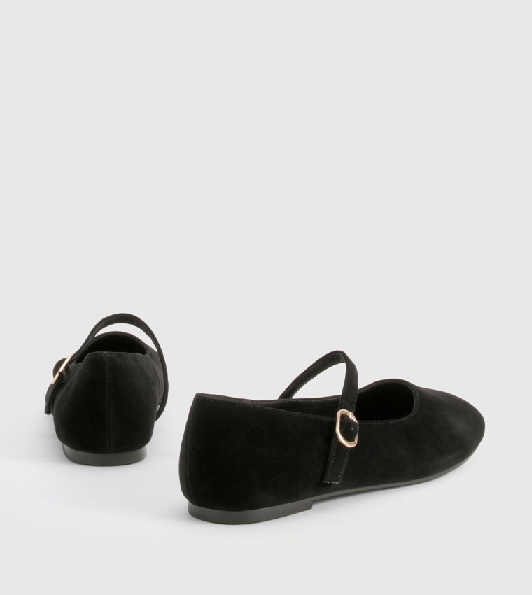Faux Suede Mary Jane Shoes