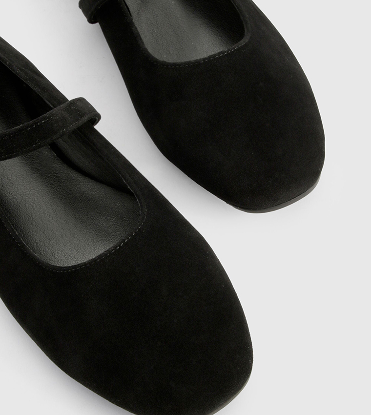 Faux Suede Mary Jane Shoes