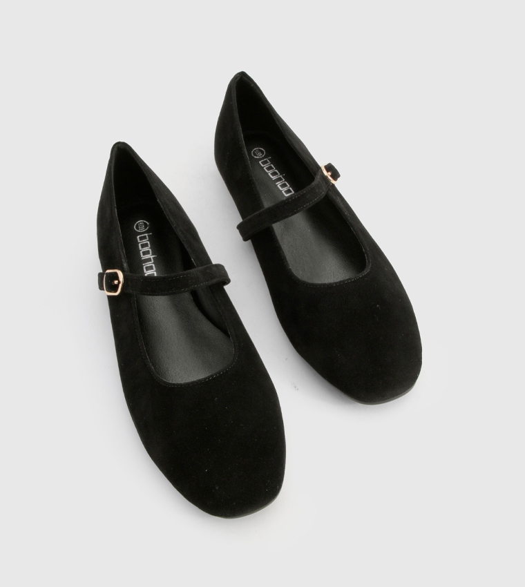Faux Suede Mary Jane Shoes