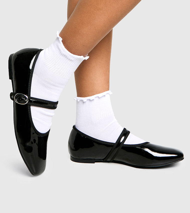 Wide Fit Patent Mary Janes