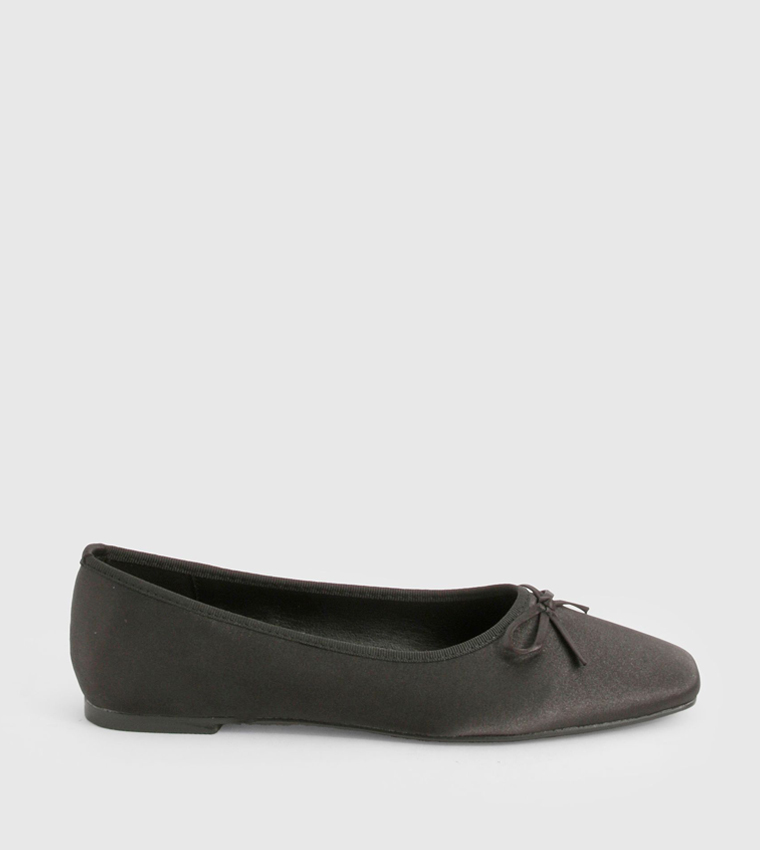 Square Toe Satin Ballerinas
