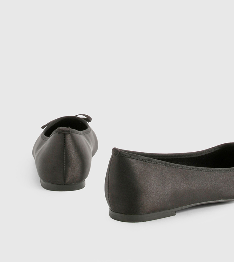 Square Toe Satin Ballerinas