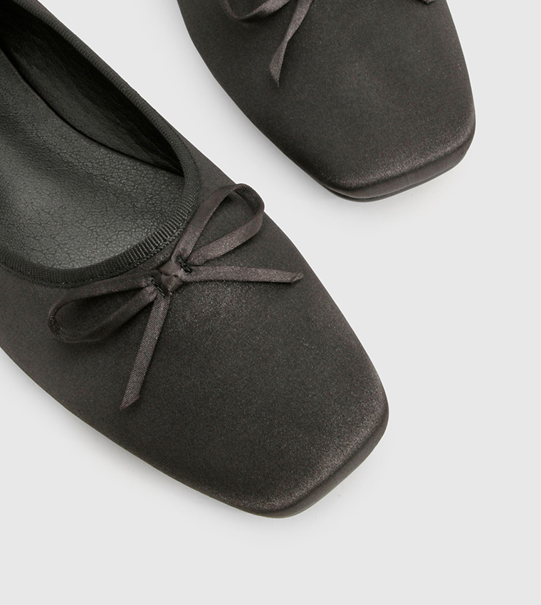 Square Toe Satin Ballerinas