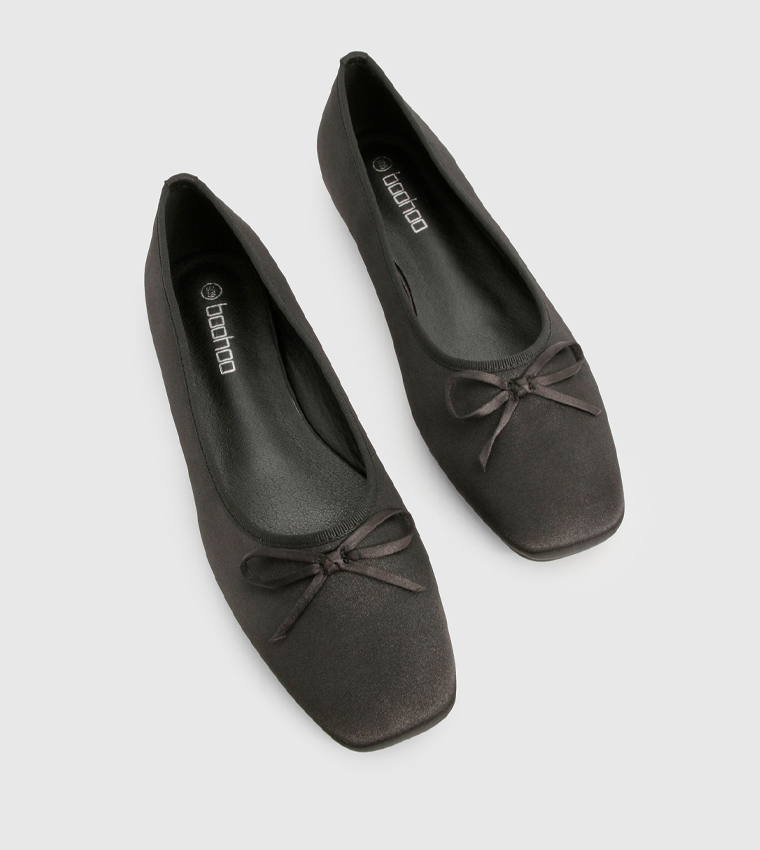 Square Toe Satin Ballerinas