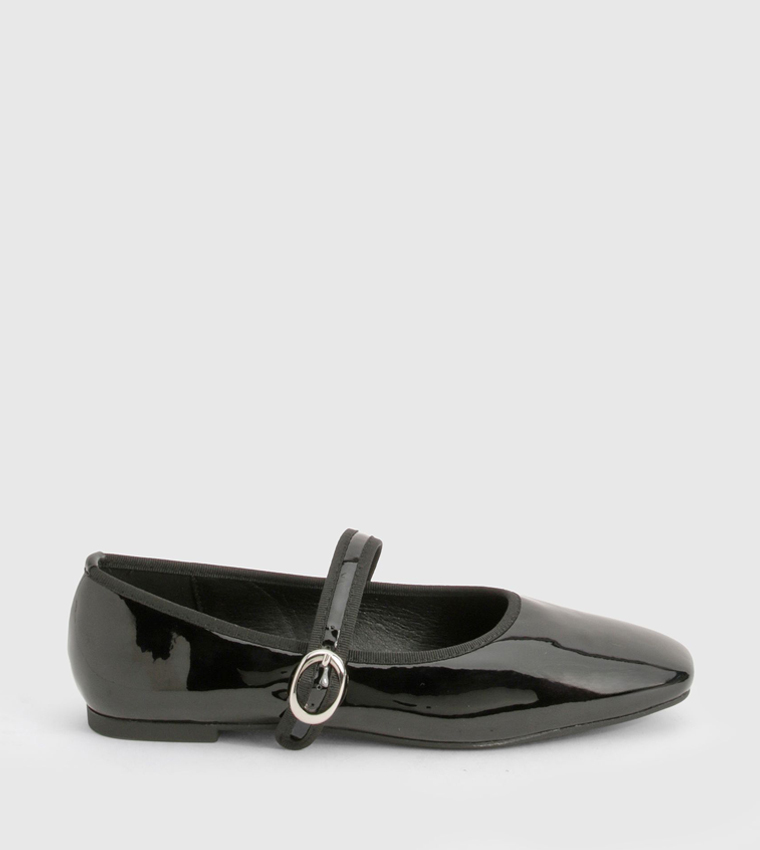 Buy Boohoo Solid Patent Mary Janes In Black | 6thStreet UAE