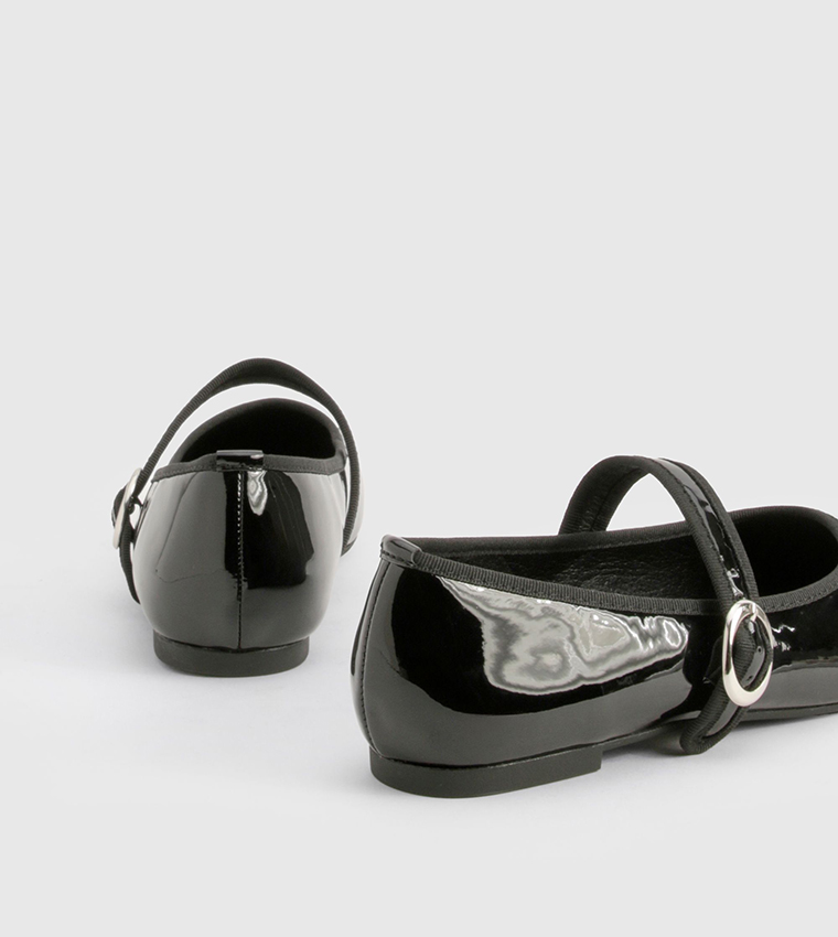 Buy Boohoo Solid Patent Mary Janes In Black | 6thStreet UAE