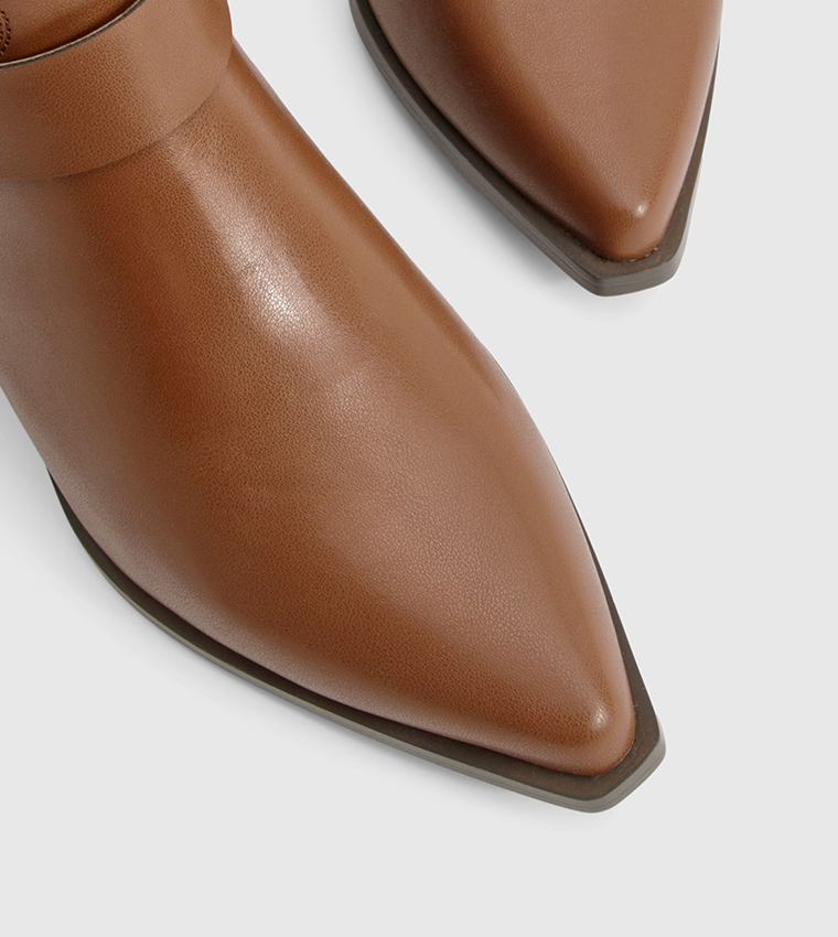 Western Style Harness Detail Knee High Boots