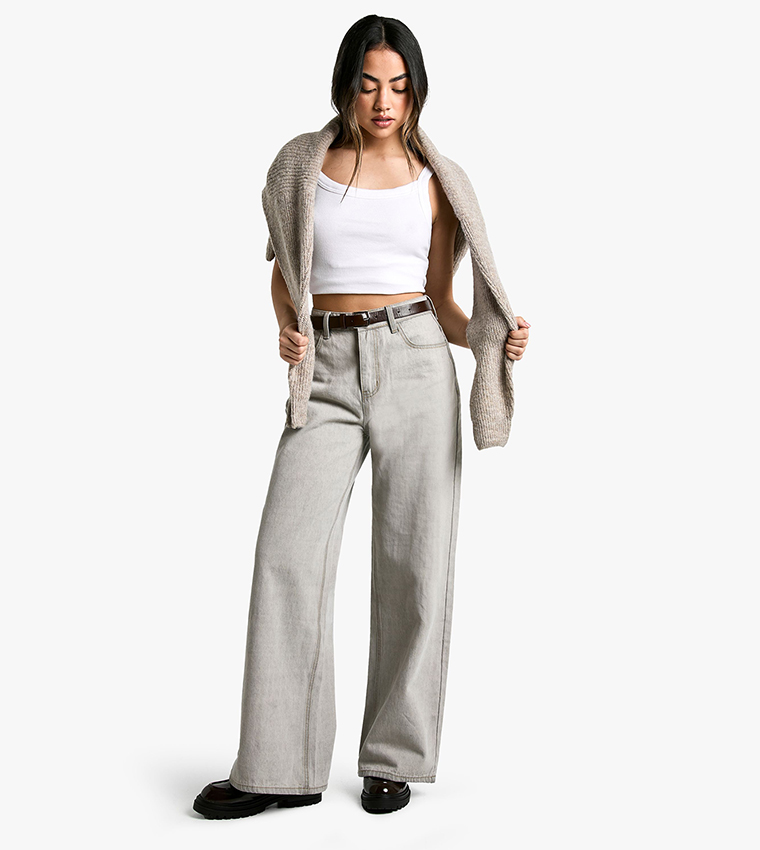 Washed Wide Leg Jeans