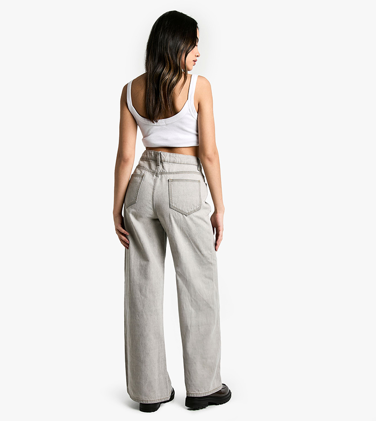 Washed Wide Leg Jeans