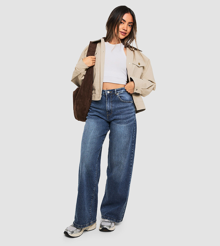 Faded Super Wide Leg Jeans