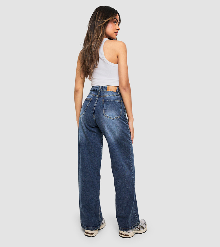 Faded Super Wide Leg Jeans