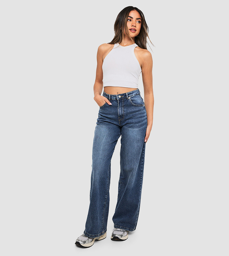 Faded Super Wide Leg Jeans