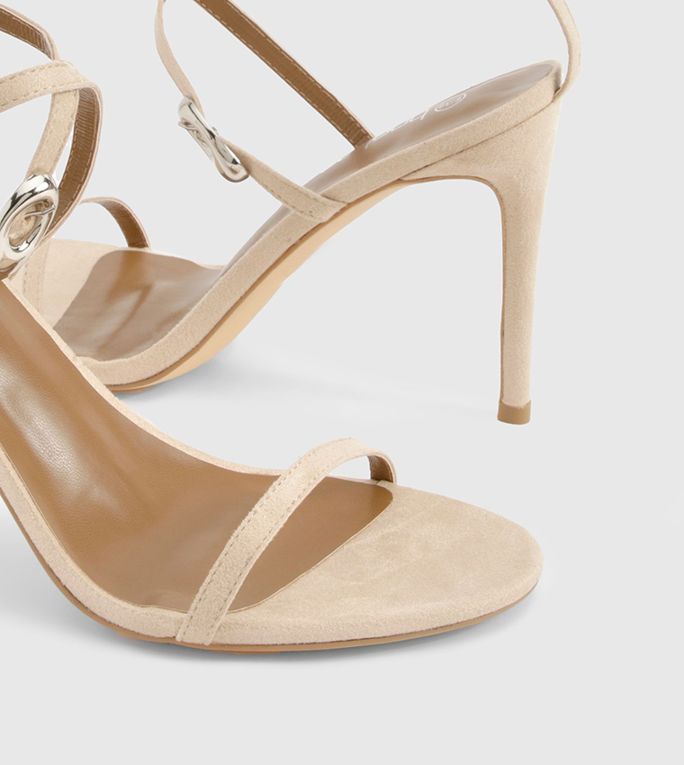 Buckle Detail Round Toe Stiletto Heels