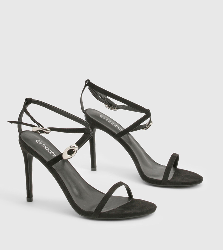 Buckle Detail Round Toe Stiletto Heels