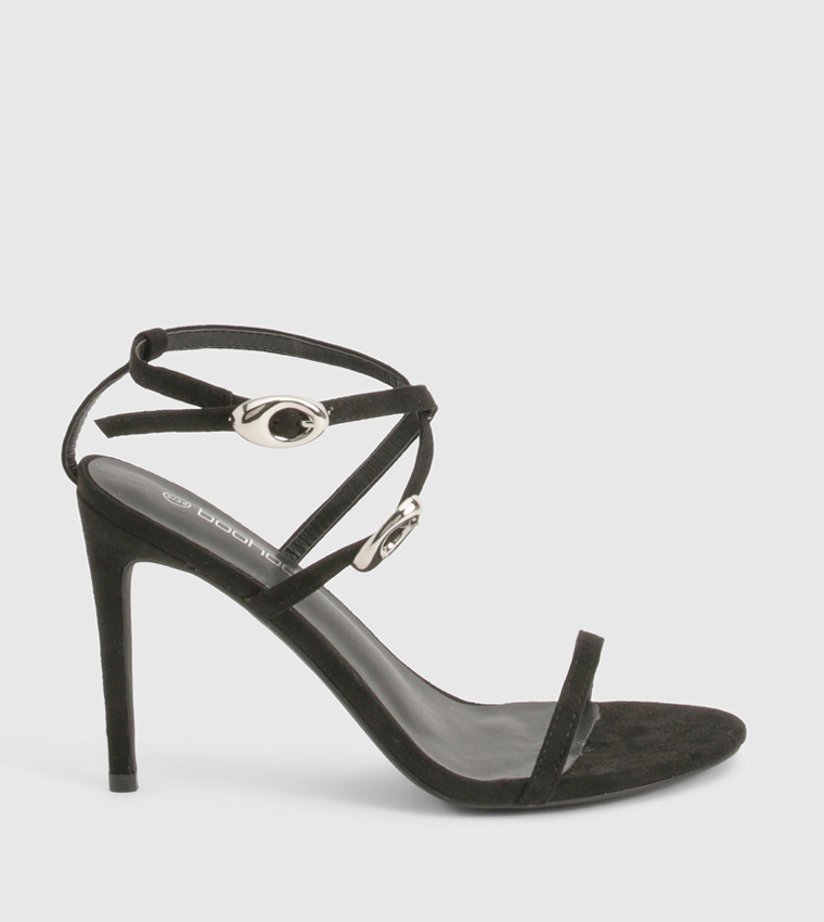 Buckle Detail Round Toe Stiletto Heels
