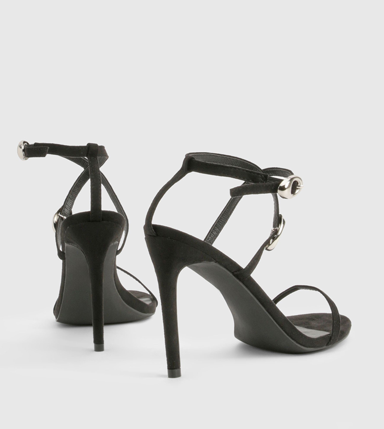 Buckle Detail Round Toe Stiletto Heels