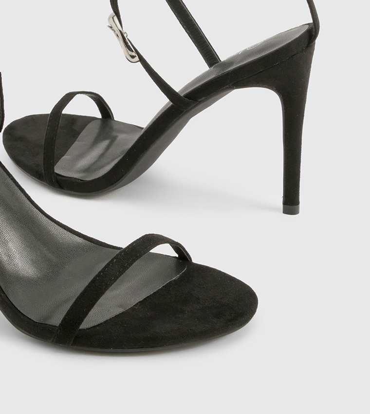 Buckle Detail Round Toe Stiletto Heels