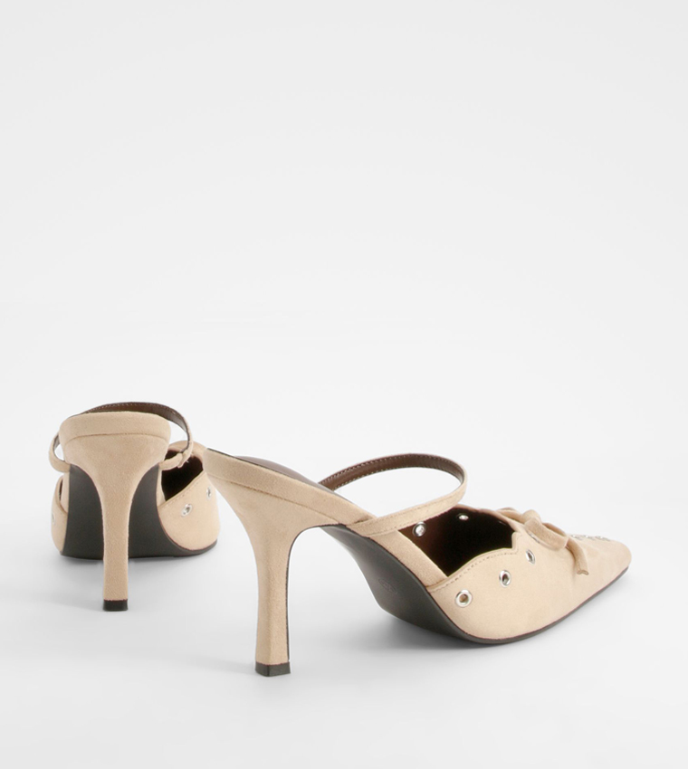 Eyelet Bow Stiletto Pumps