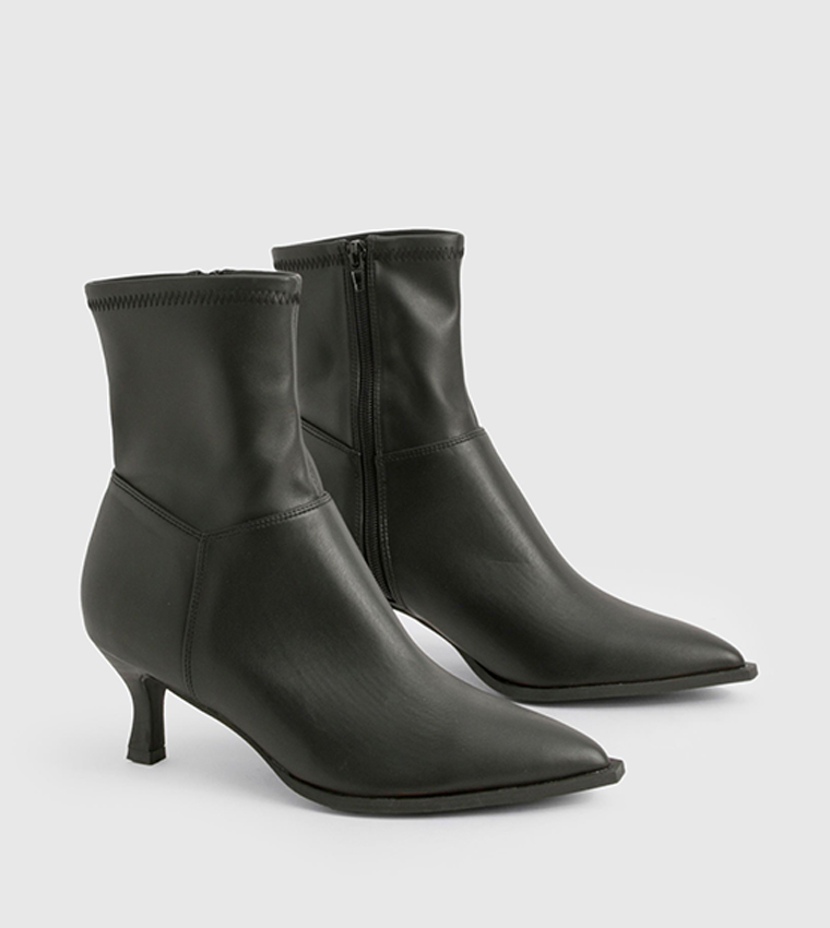 Pointed Toe Low Heel Slim Ankle Boots