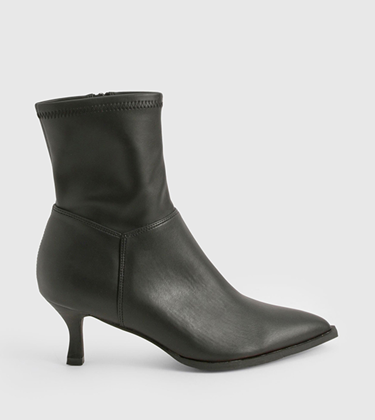 Pointed Toe Low Heel Slim Ankle Boots