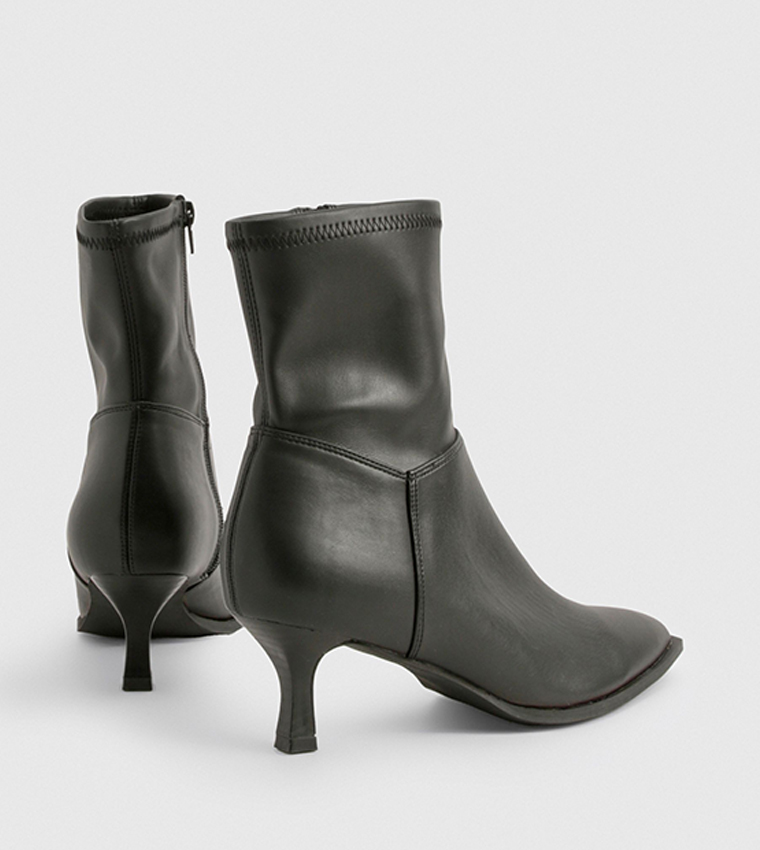 Pointed Toe Low Heel Slim Ankle Boots