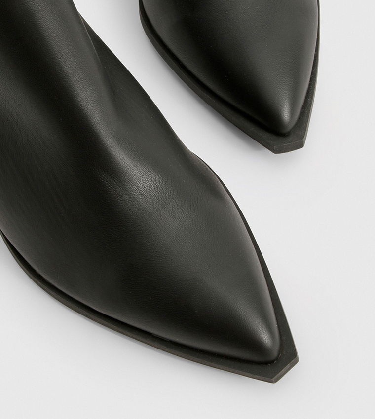Pointed Toe Low Heel Slim Ankle Boots