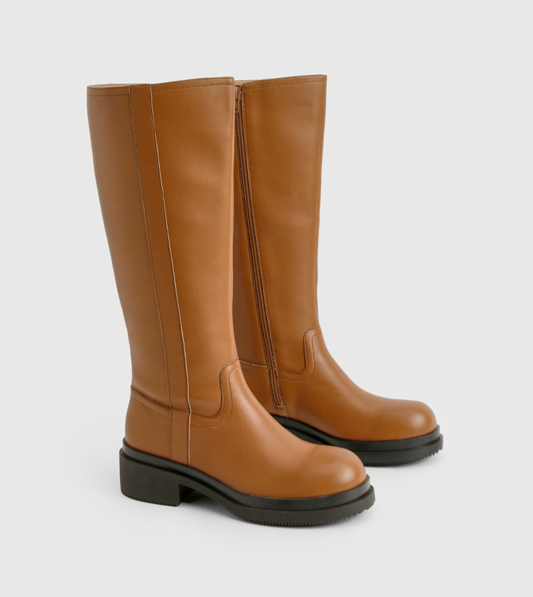 Chunky Column Knee High Boots