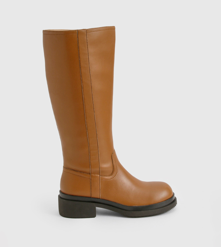 Chunky Column Knee High Boots